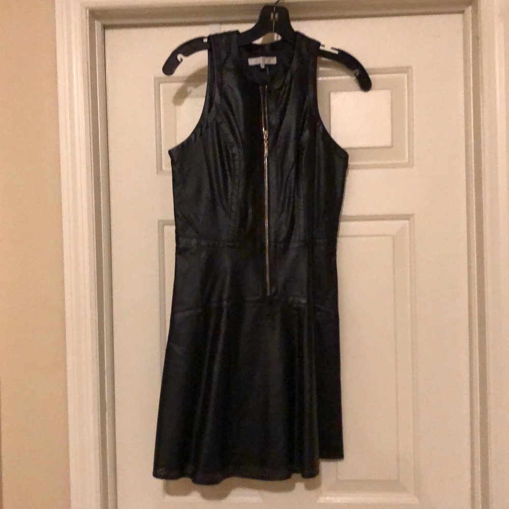 Pleather Black Dress